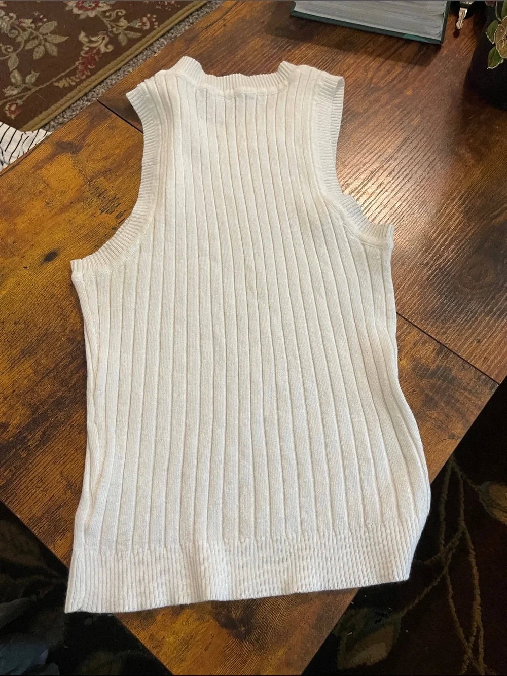 Double Zero Cream Ribbed Knit Tank - Picture 3 of 3